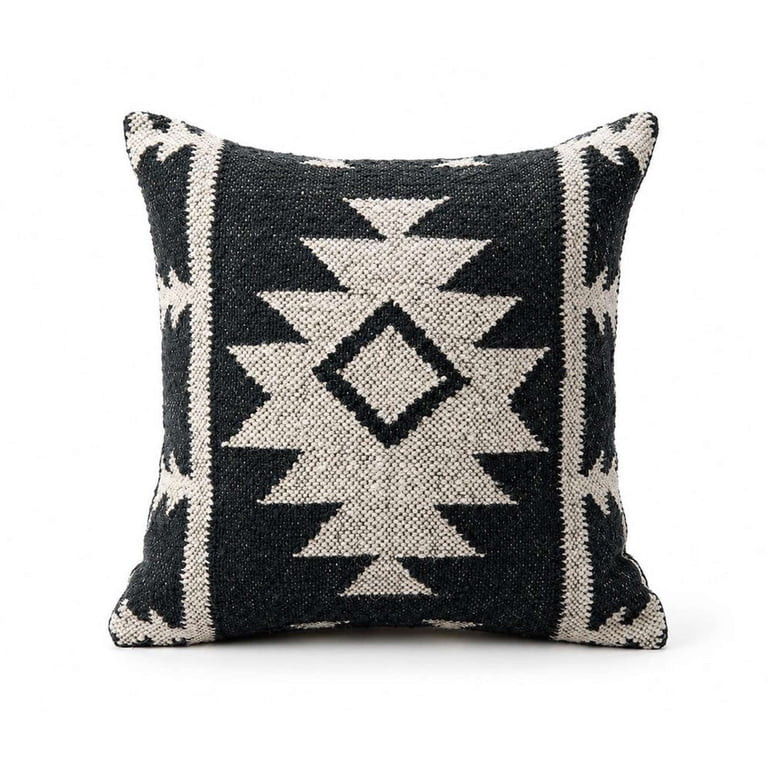 Handmade Kilim Decorative Pillow Cover 18x18 Inch, Midnight Canyon Pattern, Black & Ivory Southwe... | Walmart (US)