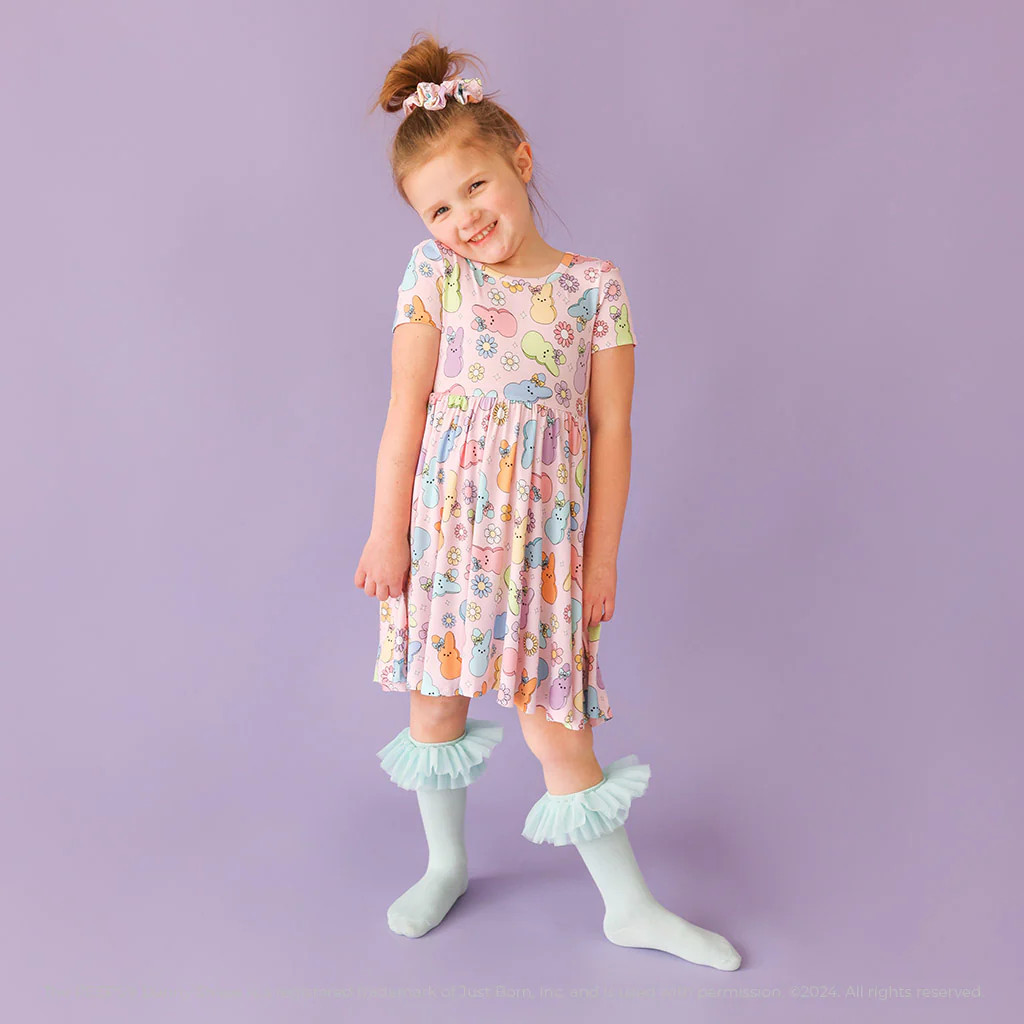 Marshmallow Bunnies Pink Toddler Girl Dress | Addison Mae | Posh Peanut