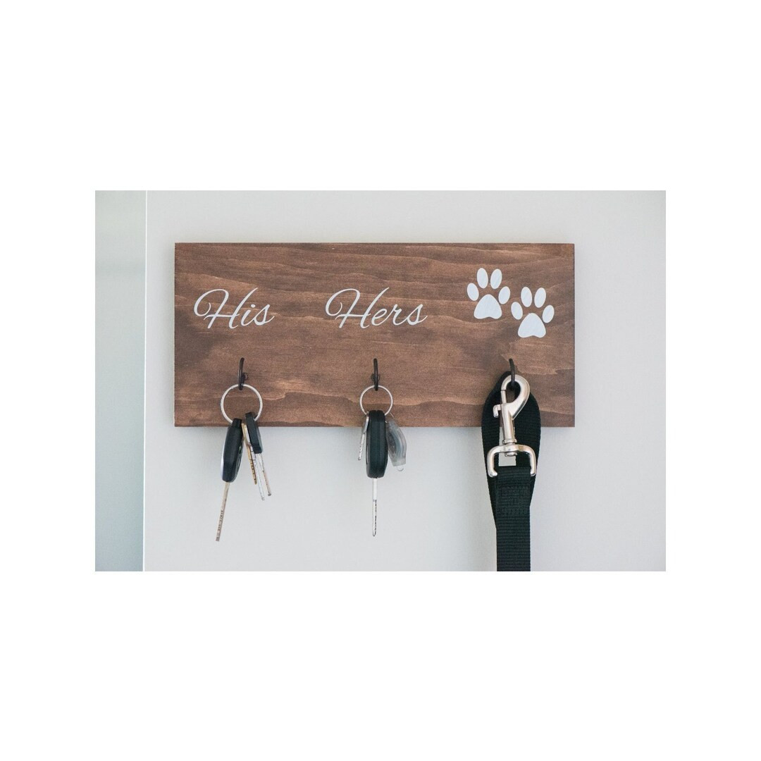 Dog Lover Gift, Key Hook, Dog Leash Holder, His and Hers, Entryway Organizer, Farmhouse Decor, Ru... | Etsy (US)
