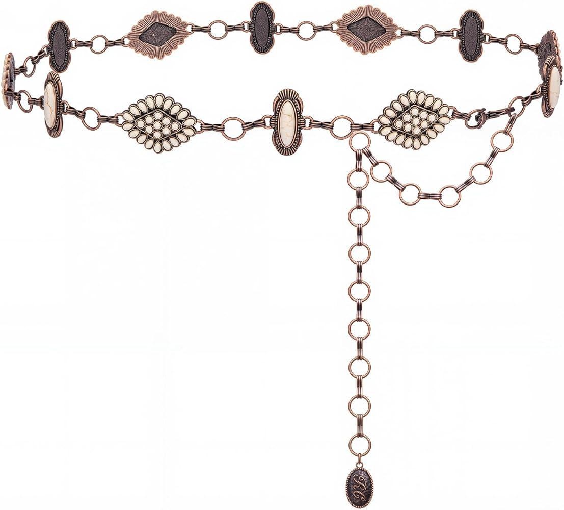Montana West Rustic Couture's Large Western Concho Metal Belts for Women Cowgirl | Amazon (US)