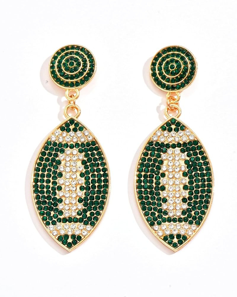 Beaded Game Day Baseball Football Earrings for Women Handmade Bead Crystal Drop Dangle Sports Ear... | Amazon (US)