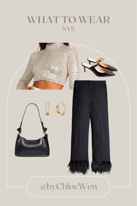 WHAT TO WEAR: New Year's Eve! Lulus silver sequin cropped top with J. Crew black fur lined pants and black patent leather heels!

#winter
#winterfashion
#winterstyle
#winteroutfit
#holiday
#holidayoutfit
#newyears
#newyearseve
#whattowear
#howtostyle
#lulus
#jcrew
#madewell
#mejuri

#LTKSeasonal #LTKstyletip #LTKHoliday