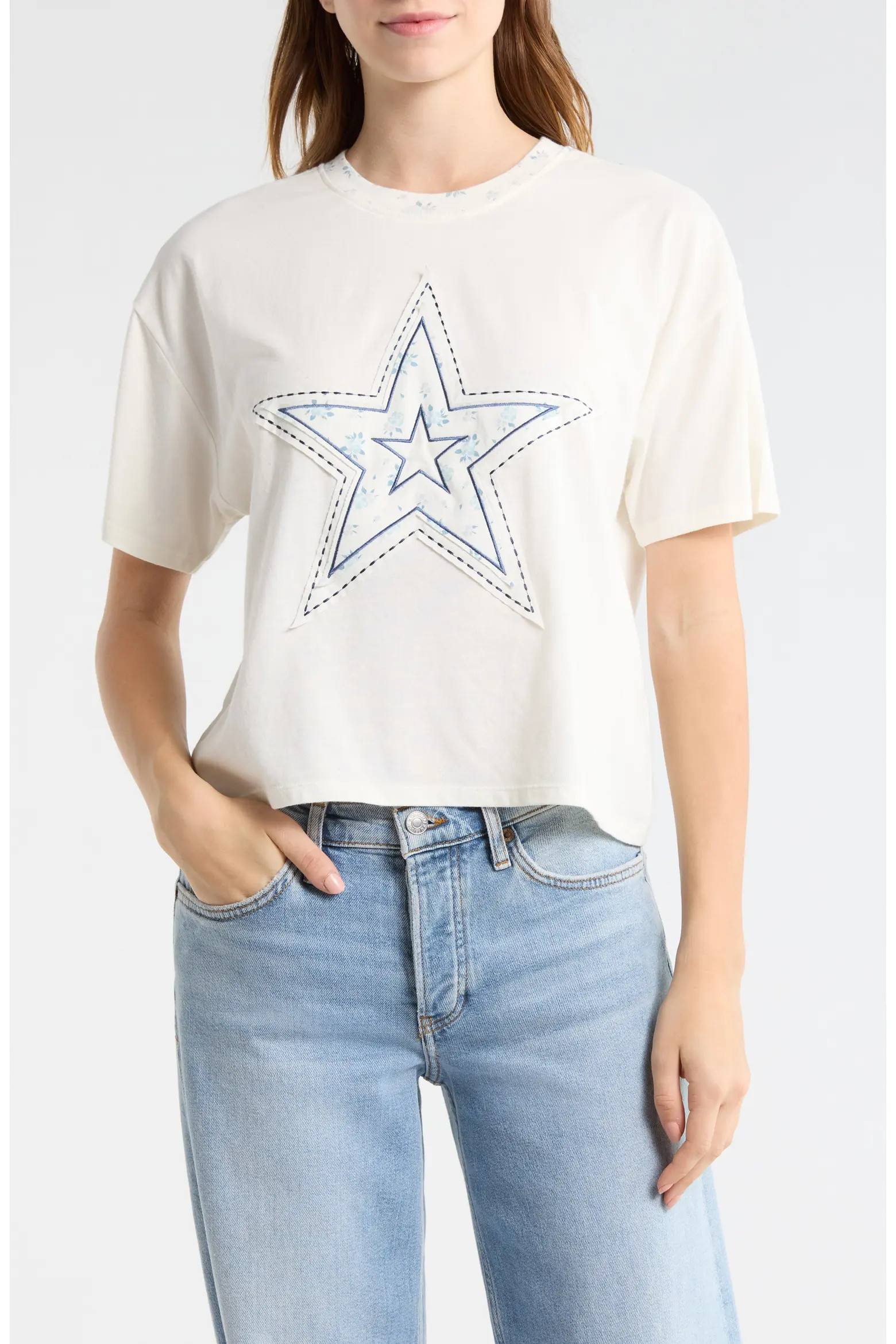 Ditsy Star Applique Tee (Women) | Nordstromrack | Nordstrom Rack