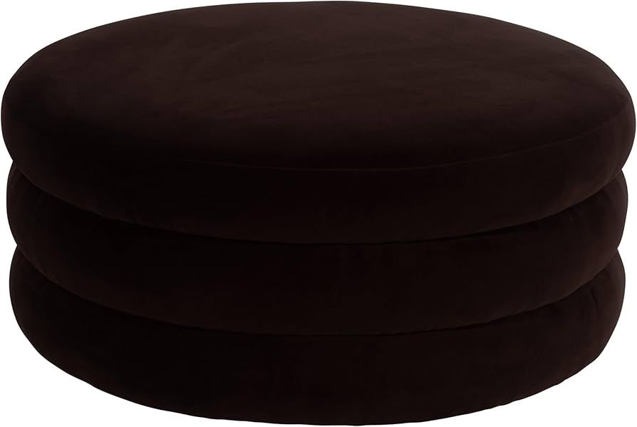 Round Triple Tiered Brown Ottoman - Contemporary Modern Boho Decorative Furniture for Home or Off... | Amazon (US)