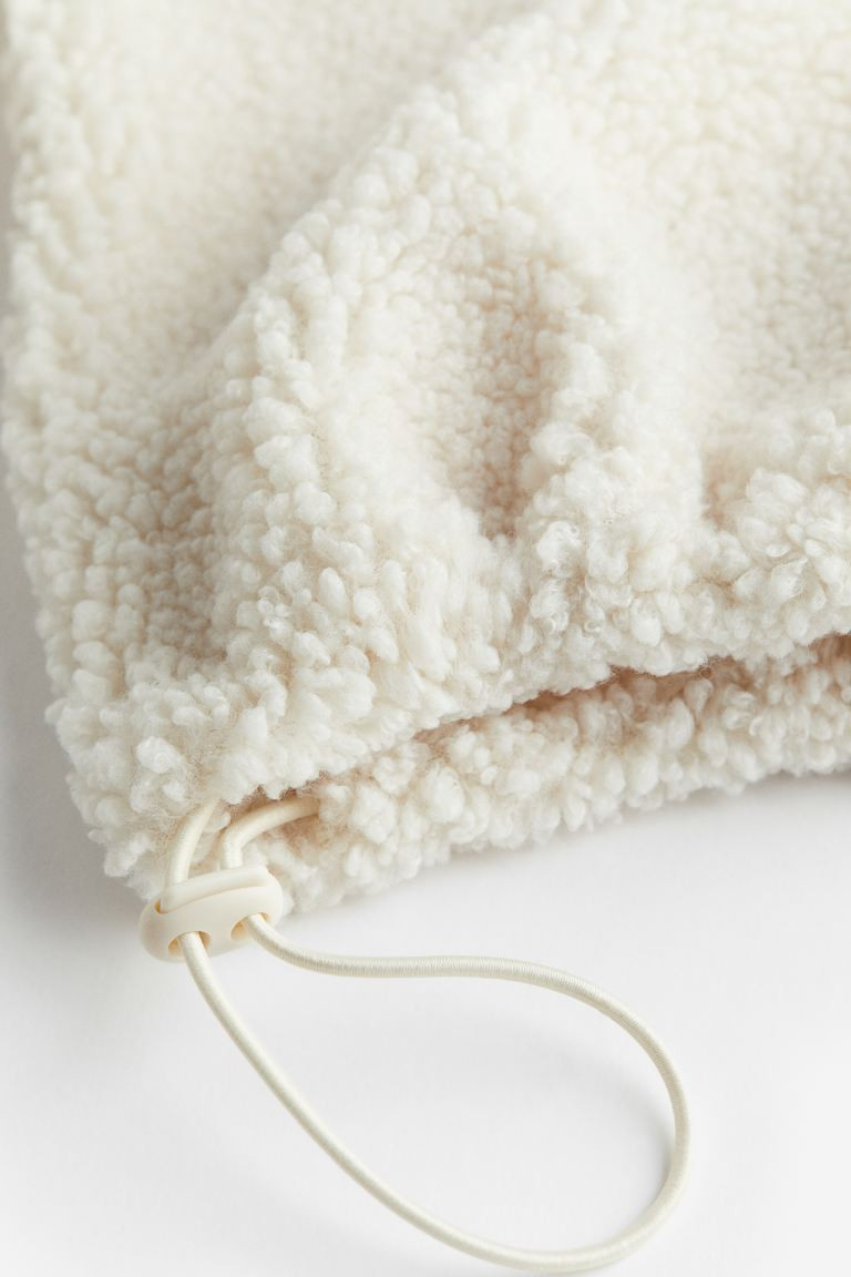 Half-zip Teddy Fleece Sweatshirt - Light beige - Ladies | H&M US | H&M (US + CA)