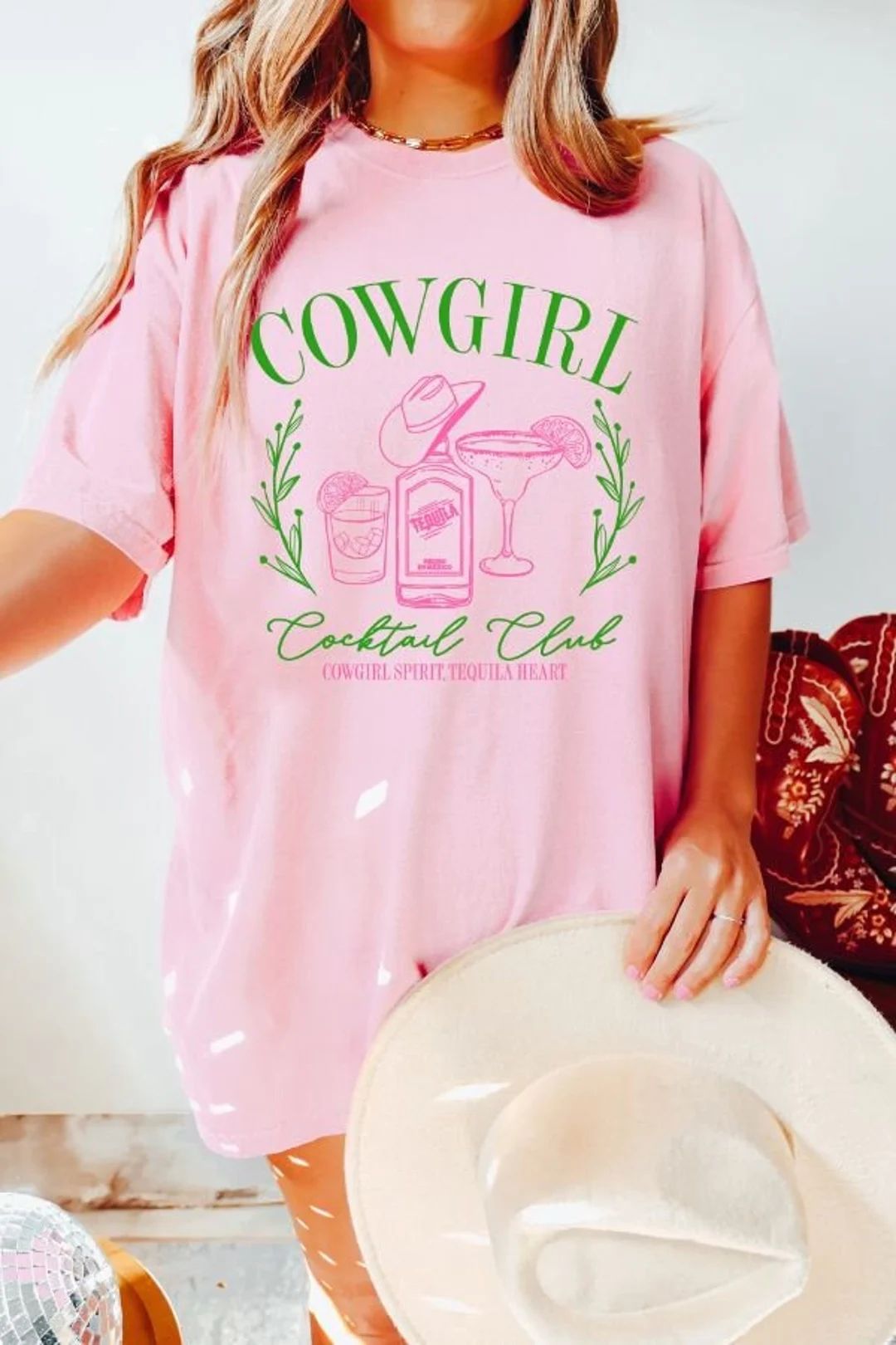 Cowgirl Cocktail Club Comfort Colors Shirt, Western Graphic Tee, Cowgirl T-shirt, Cowgirl Gift, C... | Etsy (US)