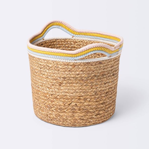 Natural Woven Round Storage Bin with Coiled Rope Handle - Cloud Island™ M | Target