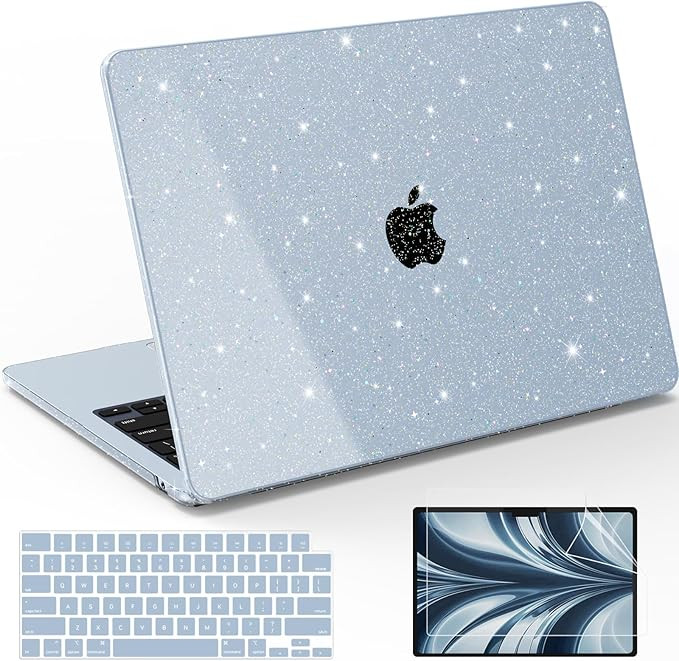 B BELK Compatible with MacBook Air 13 inch Case Glitter 2026 2025-2022 M5 M4 M3 M2 Model A3449 A3... | Amazon (US)