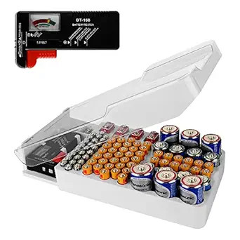 Linkidea Battery Organizer Storage Case, Battery Box with Tester Holds 93 Batteries Various Sizes... | Amazon (US)