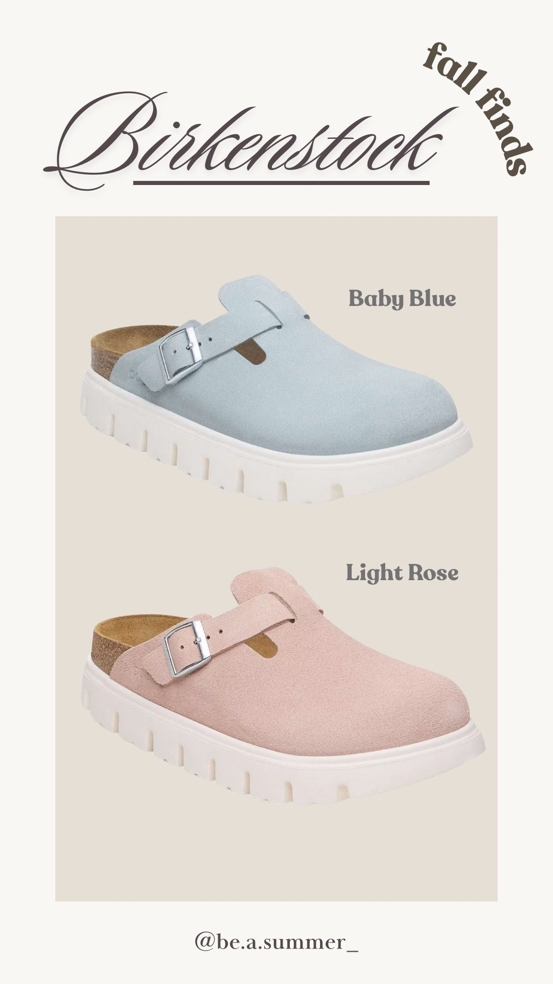 Birkenstock — fall finds I’ve been loving! 🩵🩷

HOC / summer / Beasummer / birks / fall / finds 