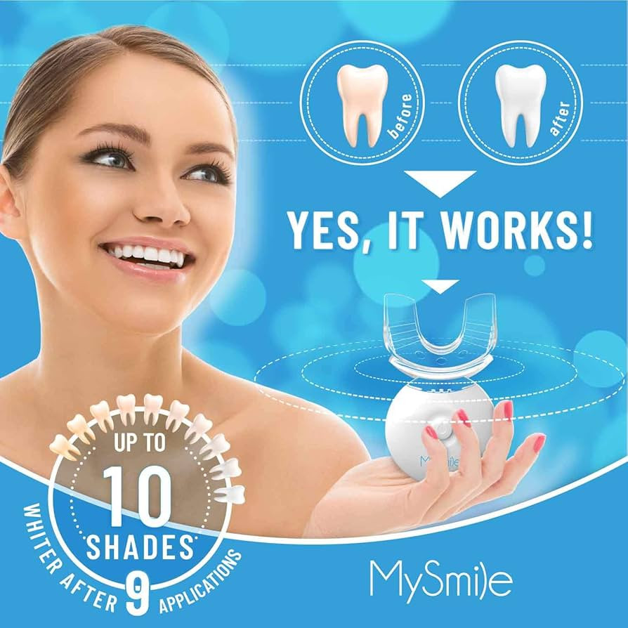 MySmile Teeth Whitening Kit with LED Light, 10 Min Non-Sensitive Fast Teeth Whitener with 3 Carba... | Amazon (US)