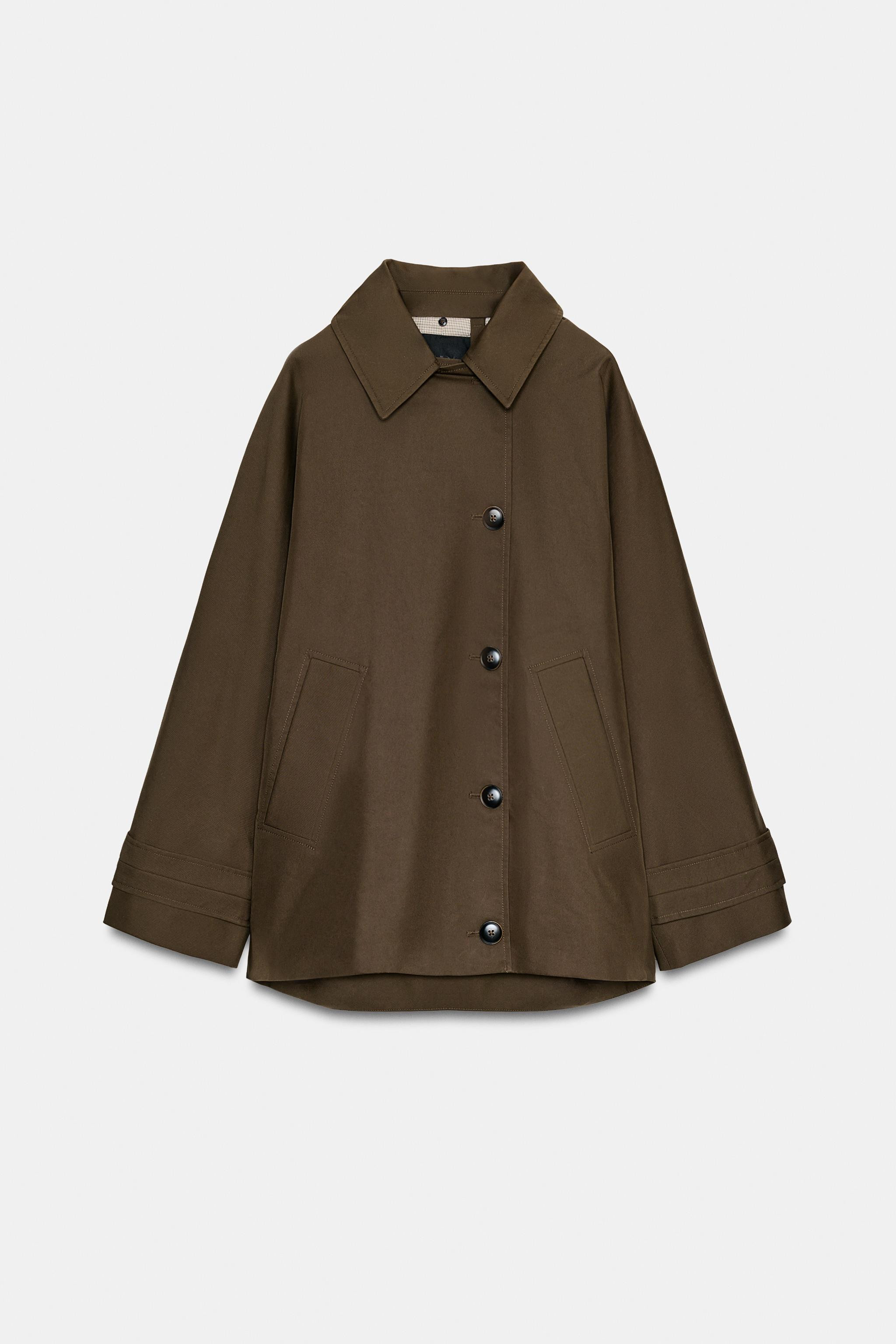 SHORT TRENCH COAT WITH SHEEPSKIN COLLAR ZW COLLECTION | Zara UK