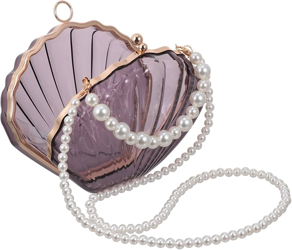 COLLBATH 1pc Lock Cocktail Pearl Clutches Womens Shell Purses Handbag for Sunglasses Fashionable ... | Amazon (CA)