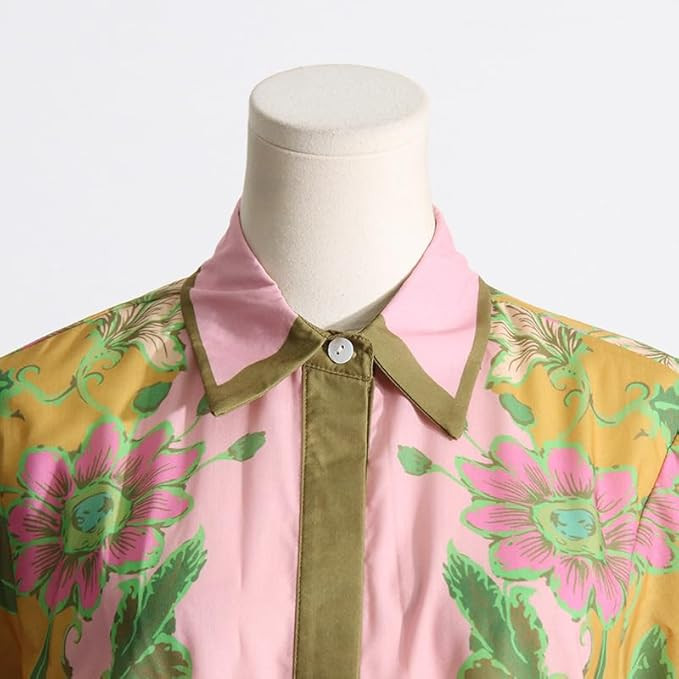 THLAI Women 2 Piece Short Sets Short Sleeve Floral Shirt Top and Shorts Sets Sexy Summer Lounge O... | Amazon (US)