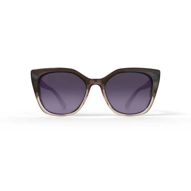 Harper and Roe HR1004 Sunglasses with Case, Brown Rose Ombre, Square, Plastic, 54-19-148 | Walmart (US)