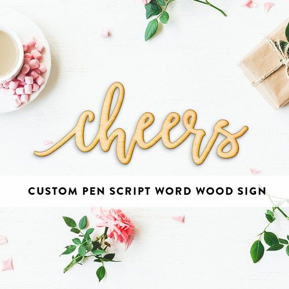 Custom Pen Script Word Wood Sign - Personalized Wooden Sign, Custom Wood Gift, Wooden Wedding Gift,  | Etsy (US)