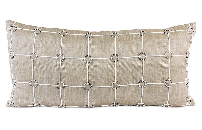 Uma 14x30 Lumbar Pillow, Gold Linen | One Kings Lane