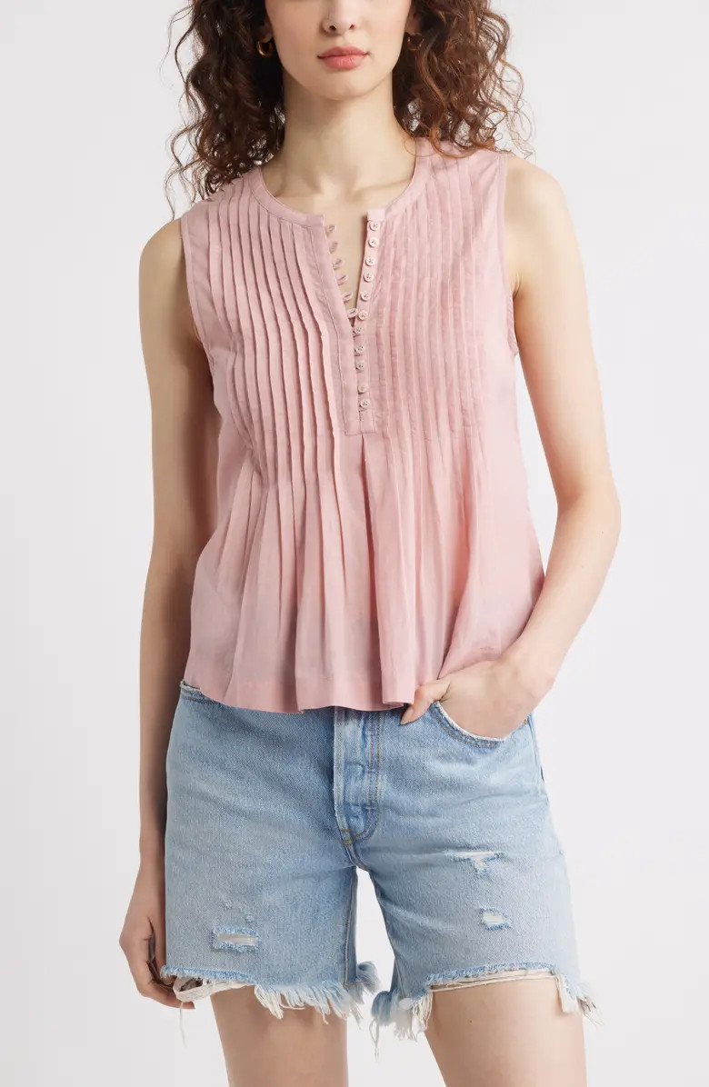 Pintuck Cotton Blend Tank | Nordstrom