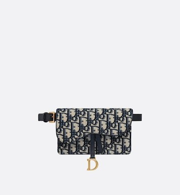 Saddle Belt Pouch Blue Dior Oblique Jacquard | DIOR | Dior Couture