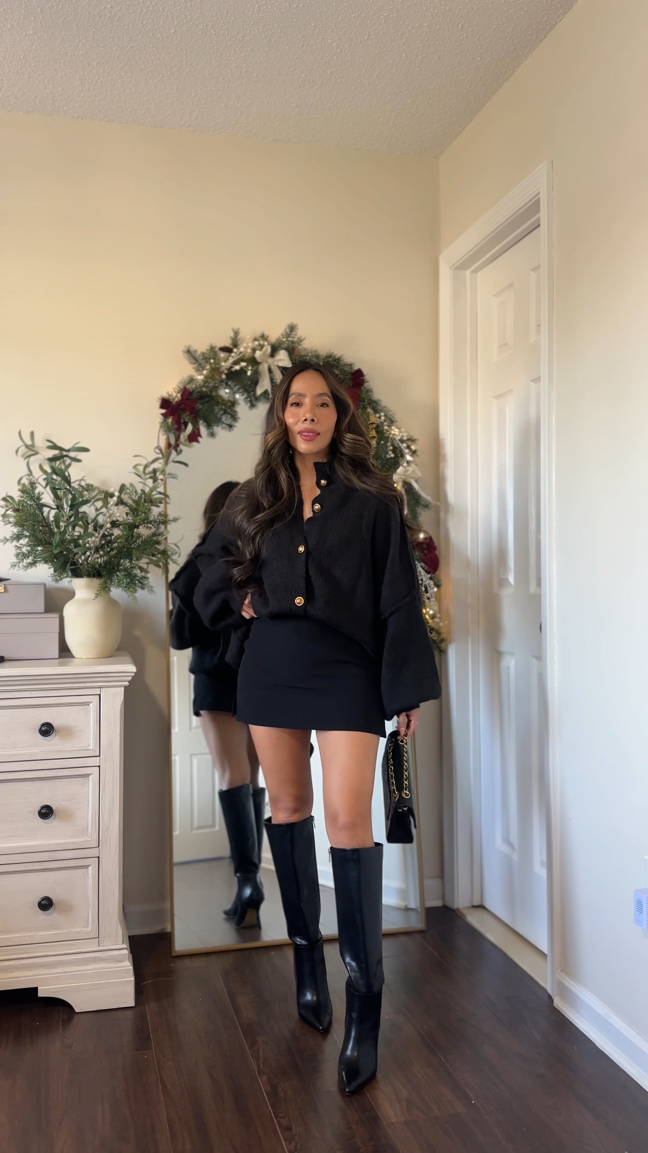 Chic skirt and boots outfit inspo 
Sizing info ⬇️
Cardigan Small
Skirt 0

#LTKStyleTip #LTKWatchNow #LTKFindsUnder50