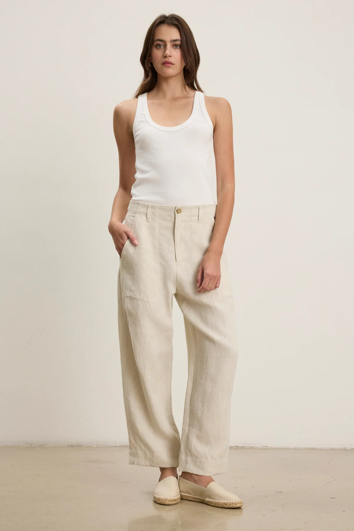 ISSA HEAVY LINEN BARREL LEG PANT | Velvet by Graham & Spencer