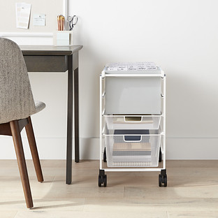 Elfa Legal-Size File Cart Platinum | The Container Store