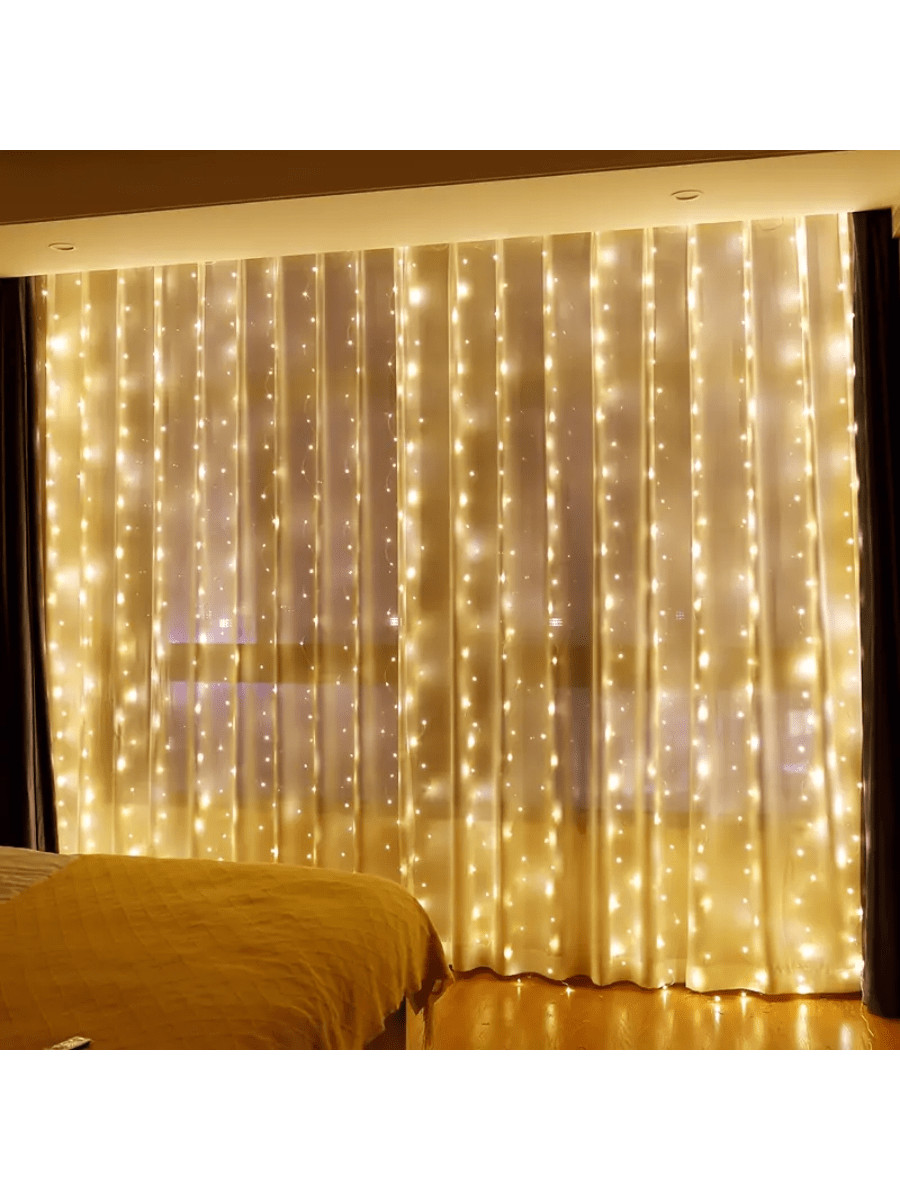 Curtain LED String Lights, Christmas Decoration, Remote Control, Holiday Wedding Fairy Garland Li... | SHEIN