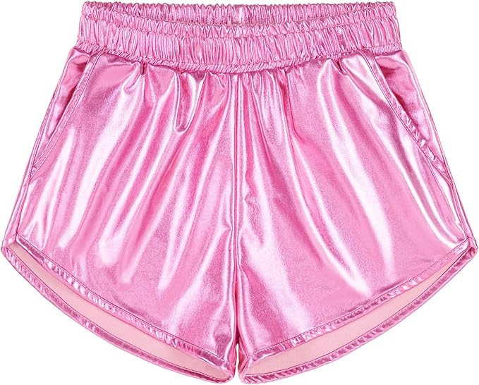 Amazon.com: BOOPH Girls Metallic Shorts Sparkle Dance Outfits Shiny Hot Pants Athletic Bike Short... | Amazon (US)