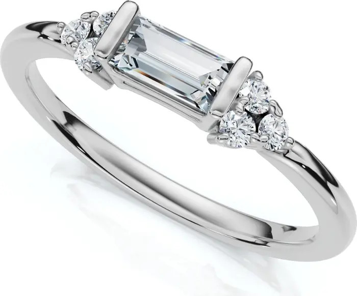 Bliss Diamond Emerald Diamond Stackable Wedding Ring Women Anniversary Band 14k Gold Lab Grown | ... | Nordstrom