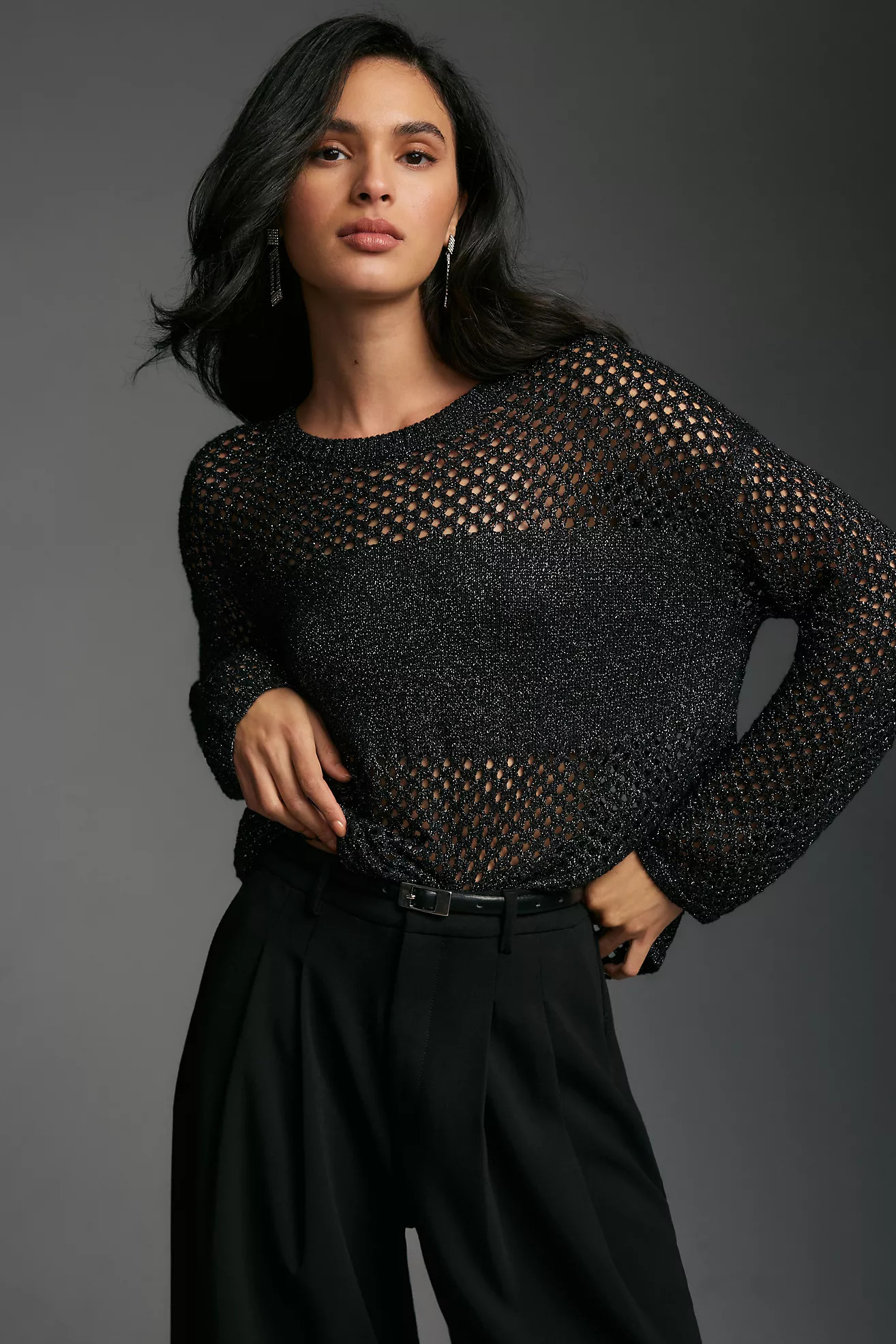 Pilcro Open-Stitch Pullover Sweater | Anthropologie (US)