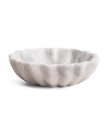 10in Fluted Marble Bowl | TJ Maxx