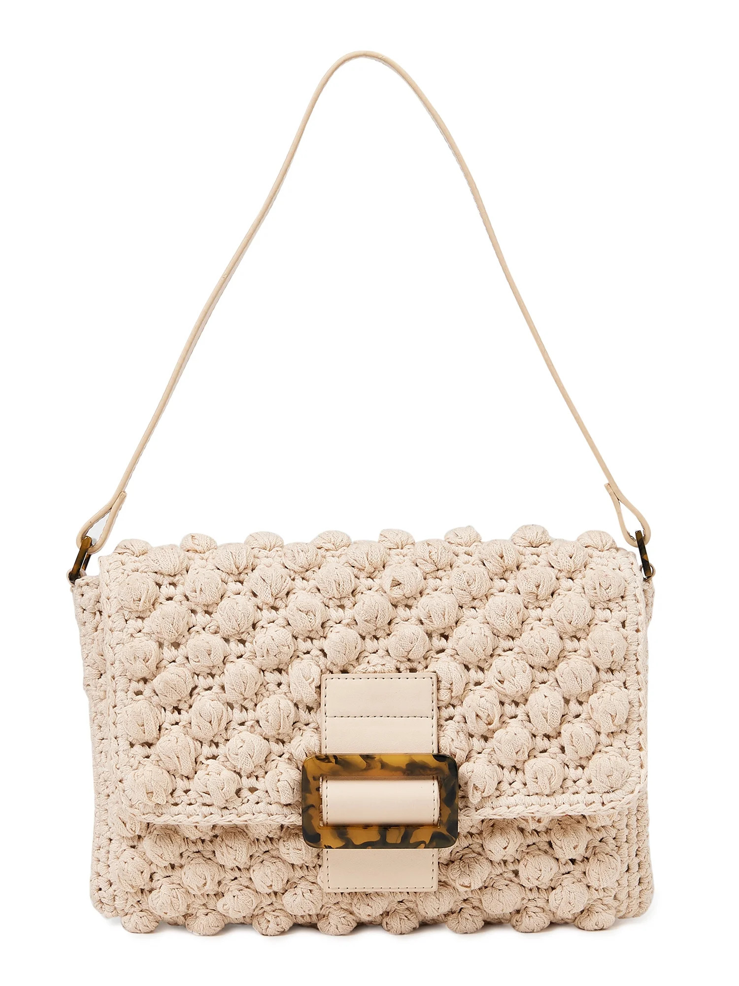 No Boundaries Women’s Festival Baguette Bag Natural Crochet | Walmart (US)