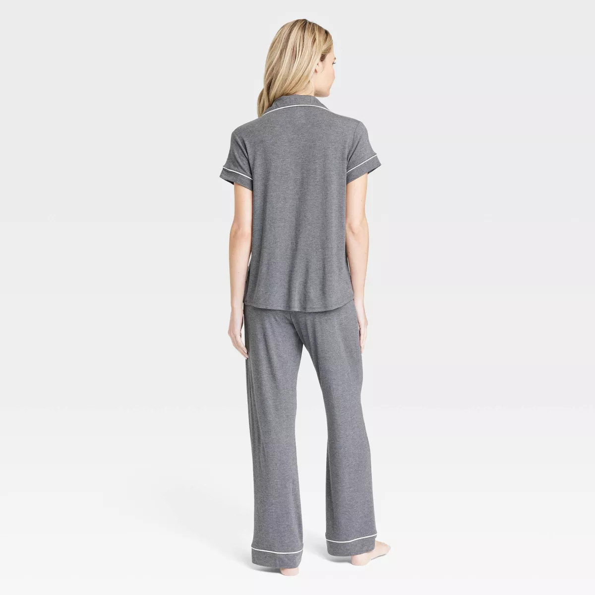 Women's Beautifully Soft Short Sleeve Notch Collar Top and Pants Pajama Set - Stars Above™ | Target