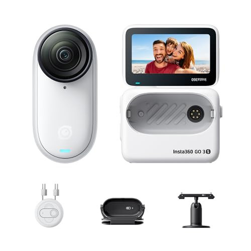 Insta360 GO 3S - 128 GB White 4K Tiny Portable Vlogging Camera, Hands-Free POVs, Mount Anywhere, Stabilization, 140 Min Battery Life, 10m Waterproof, Apple Find My, Pet POV | Amazon (US)