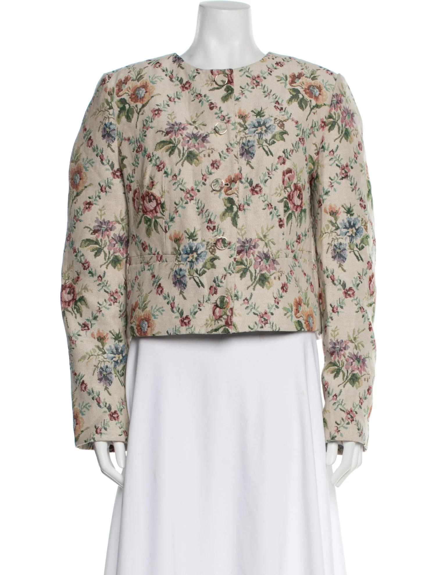 Hill House Home Floral Print Evening Jacket - Neutrals Jackets, Clothing - HLHSH37566 | The RealR... | The RealReal