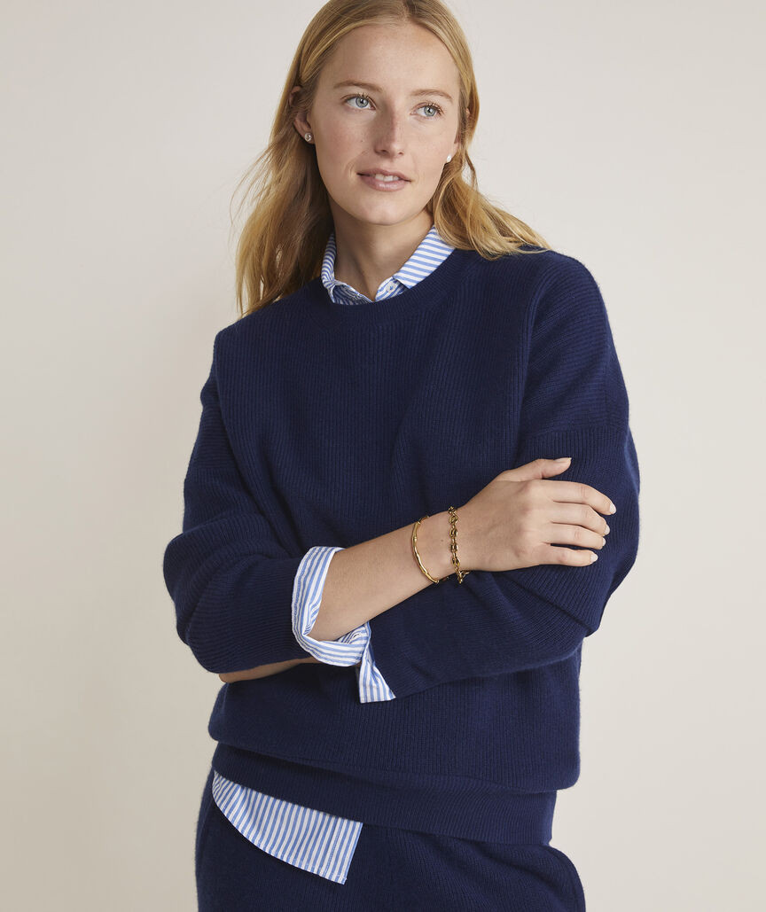 Oversized Ribbed Luxe Crewneck Sweater | vineyard vines