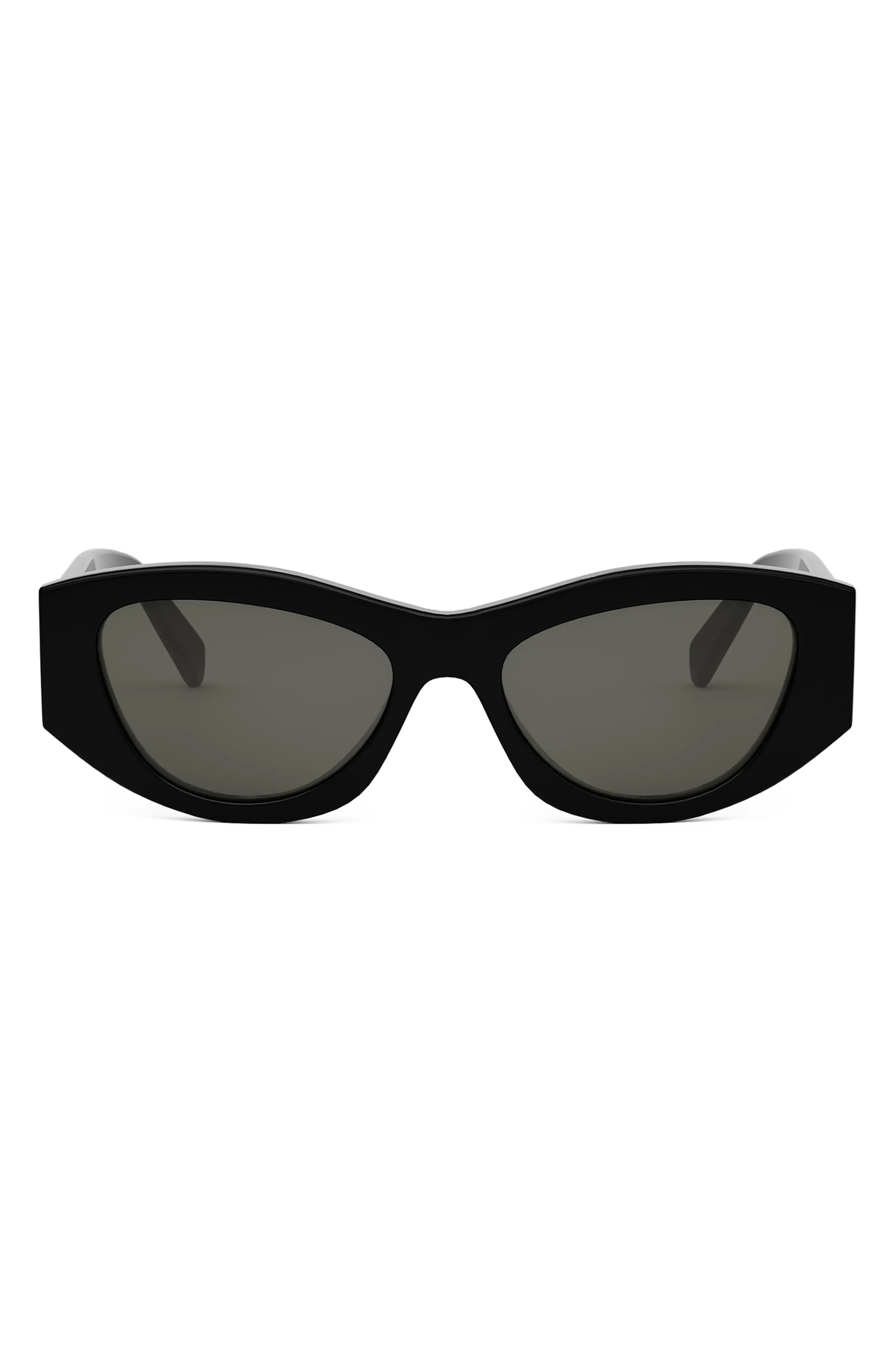 CELINE Triomphe 55mm Rectangular Sunglasses in Shiny Red /Smoke at Nordstrom | Nordstrom