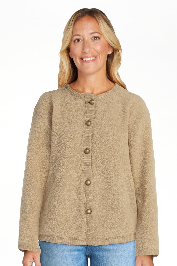 Time and Tru Women's Fleece Button Up Jacket, Lightweight, Sizes XS-XXXL | Walmart (US)
