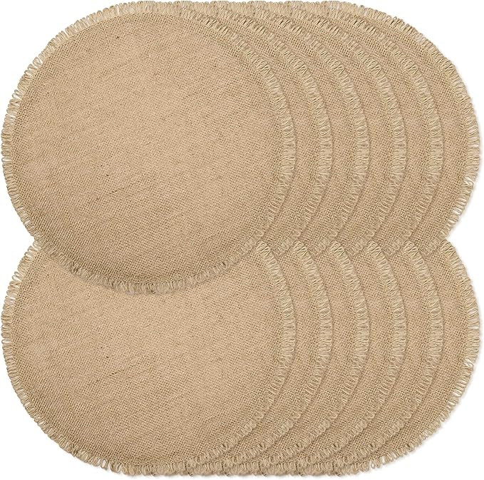 Round Burlap Placemats Set of 12 Jute Rustic Place Mats for Dining Tables Heat Resistant Natural ... | Amazon (US)