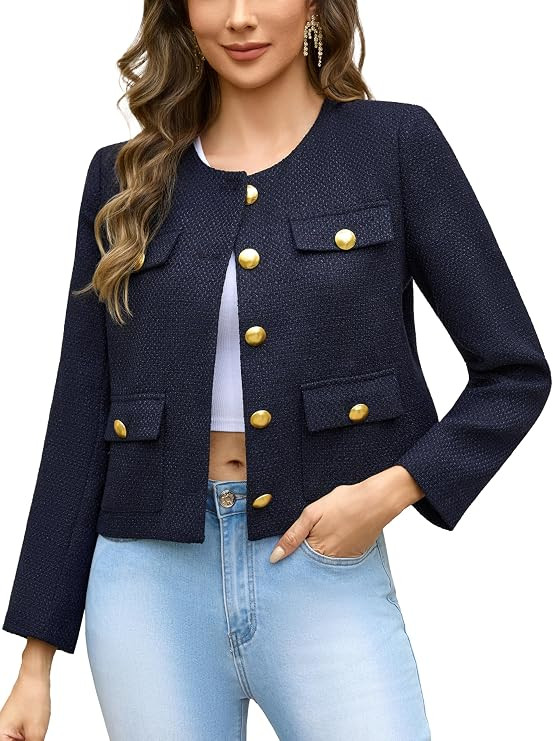 Cropped Tweed Blazers for Women | Amazon (US)