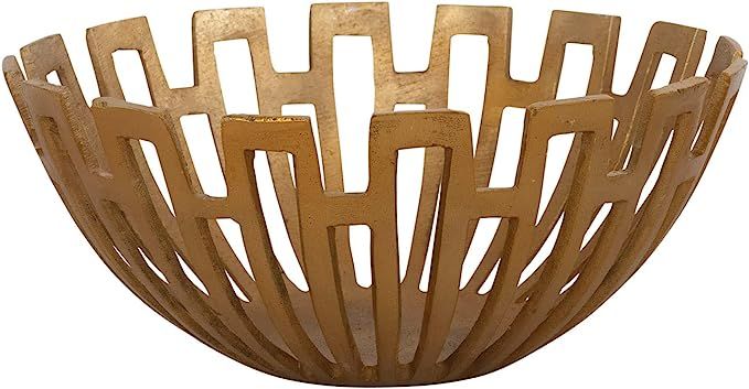 Creative Co-Op Decorative Aluminum Art Deco Cut-Outs, Antique Gold Finish Bowl, 13" L x 13" W x 5... | Amazon (US)