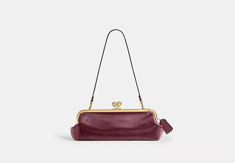 Coach Kisslock Frame Bag 30 - Women's - Brass/dark Cherry | Coach (US)