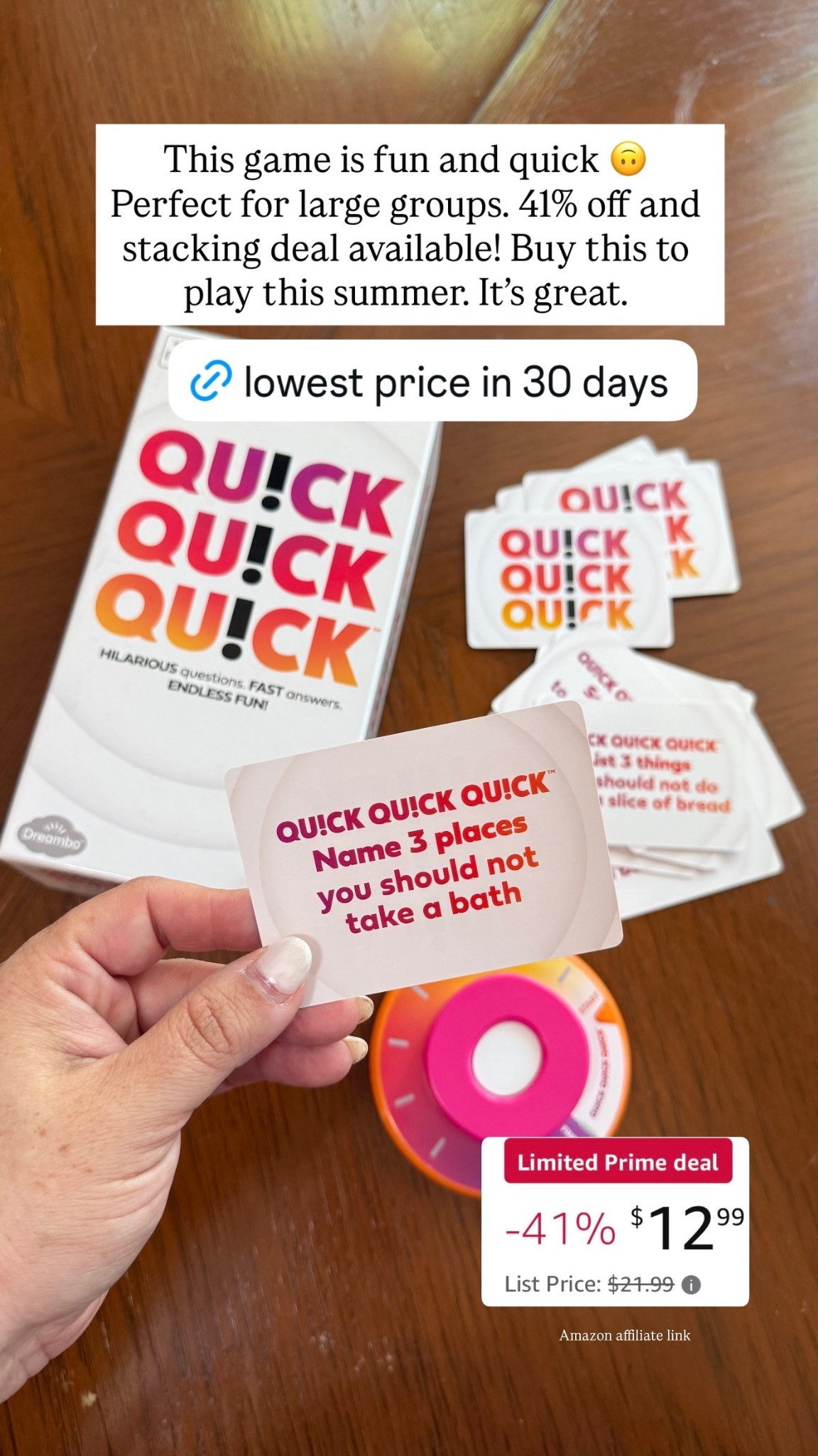 This game is fun and quick 🙃 Perfect for large groups. 41% off and stacking deal available! Buy this to play this summer. It’s great.

#games

#LTKdayinmylife #LTKSaleAlert #LTKHome