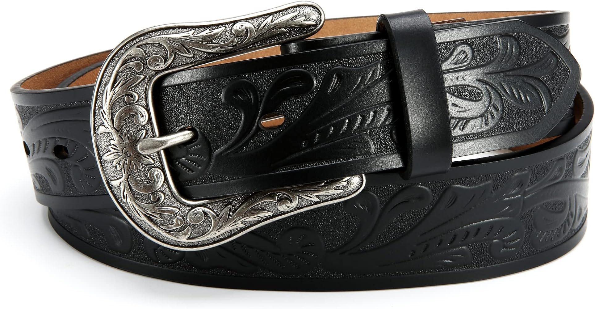 CR Western Belts for Women - 1.5" Leather Cowgirl Belt for Jeans Pant - Country Belts for Women w... | Amazon (US)