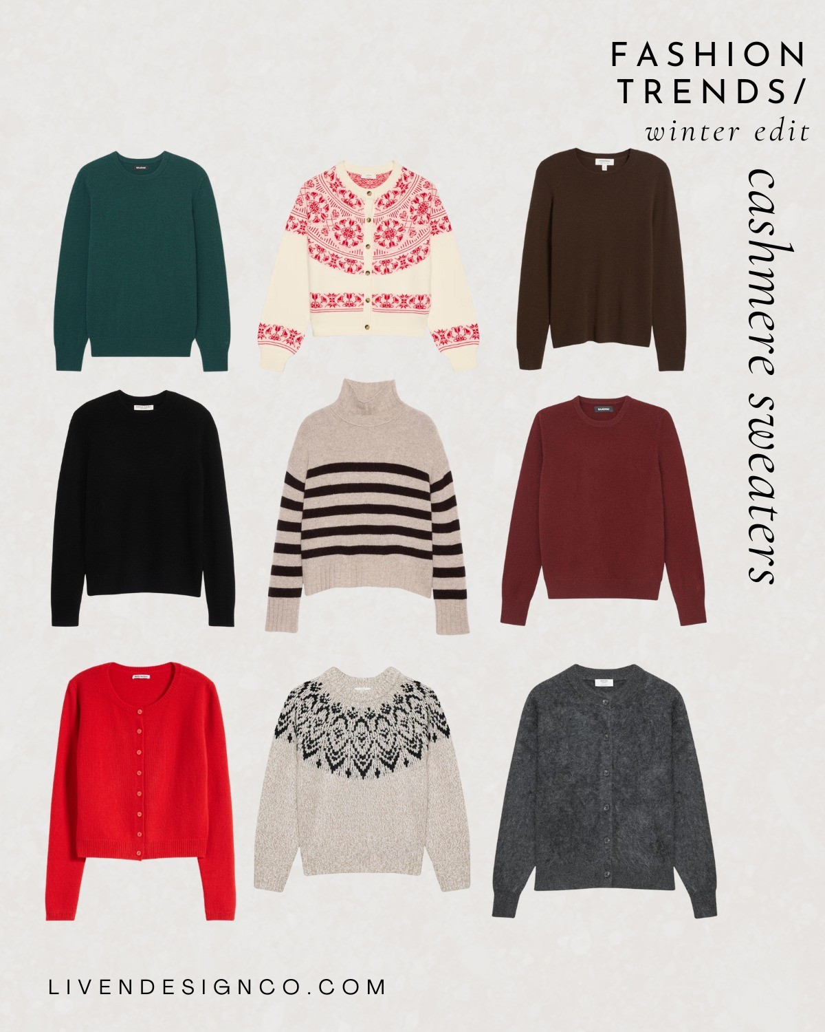Cashmere sweater. Fair isle sweater. Cardigan. Turtleneck sweater. 

#LTKSeasonal #LTKSaleAlert #LTKFindsUnder100
