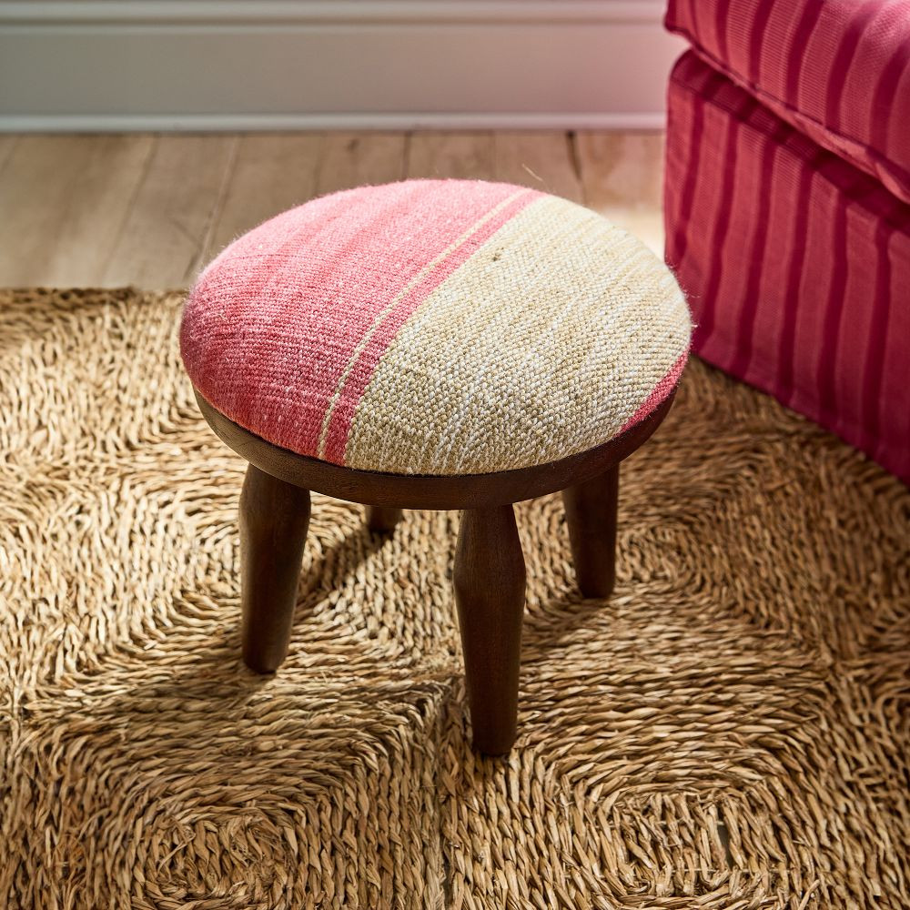 Emsley Flatweave Kilim Foot Stool | GreenRow