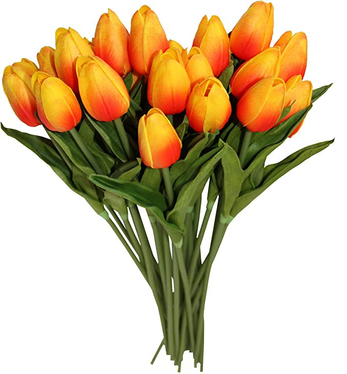 ALIERSA Artificial Flowers 10 Heads Mini Real Touch Artificial Tulip for Home Wedding Party Cente... | Amazon (US)