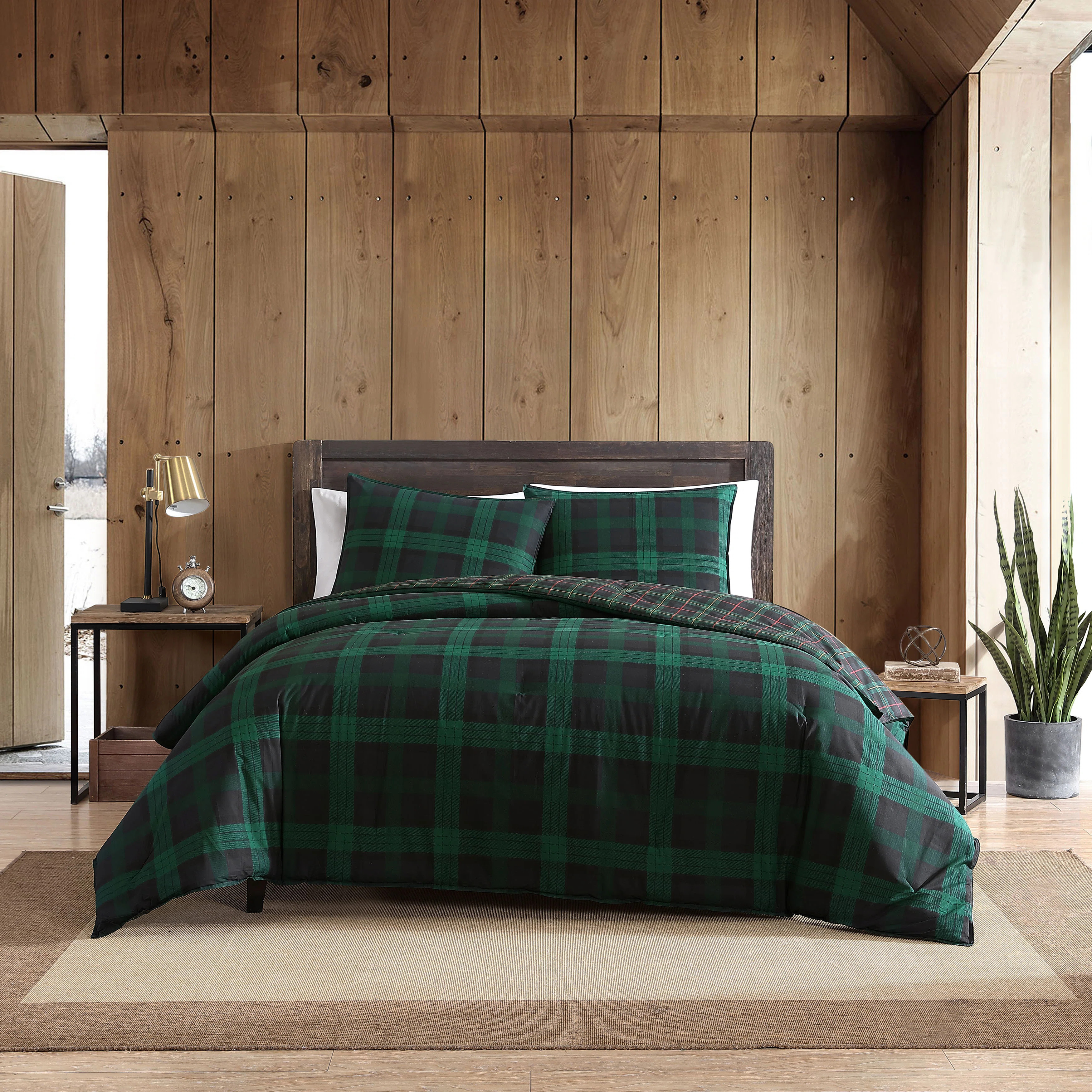 Eddie Bauer Woodland Tartan Green Cotton Duvet Cover Set | Wayfair North America