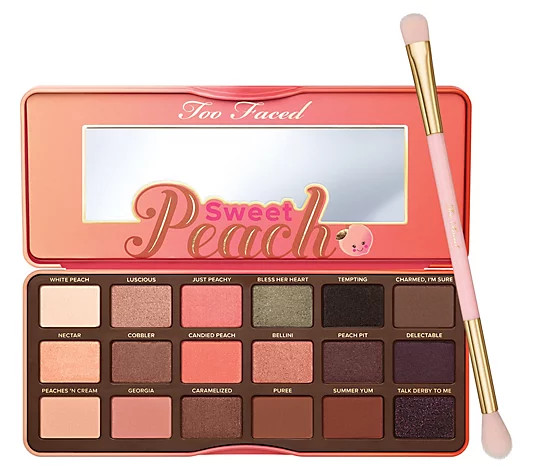 Too Faced Sweet Peach Eye Shadow Palette with Brush - QVC.com | QVC