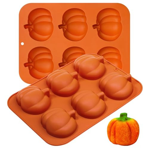 Kamehame Pumpkin Cake Molds, 2pcs Silicone Pumpkin Cake Pan 6-Cavity Fall Silicone Mold Thanksgiving Candy Mold for Baking Cupcake Chocolate | Amazon (US)